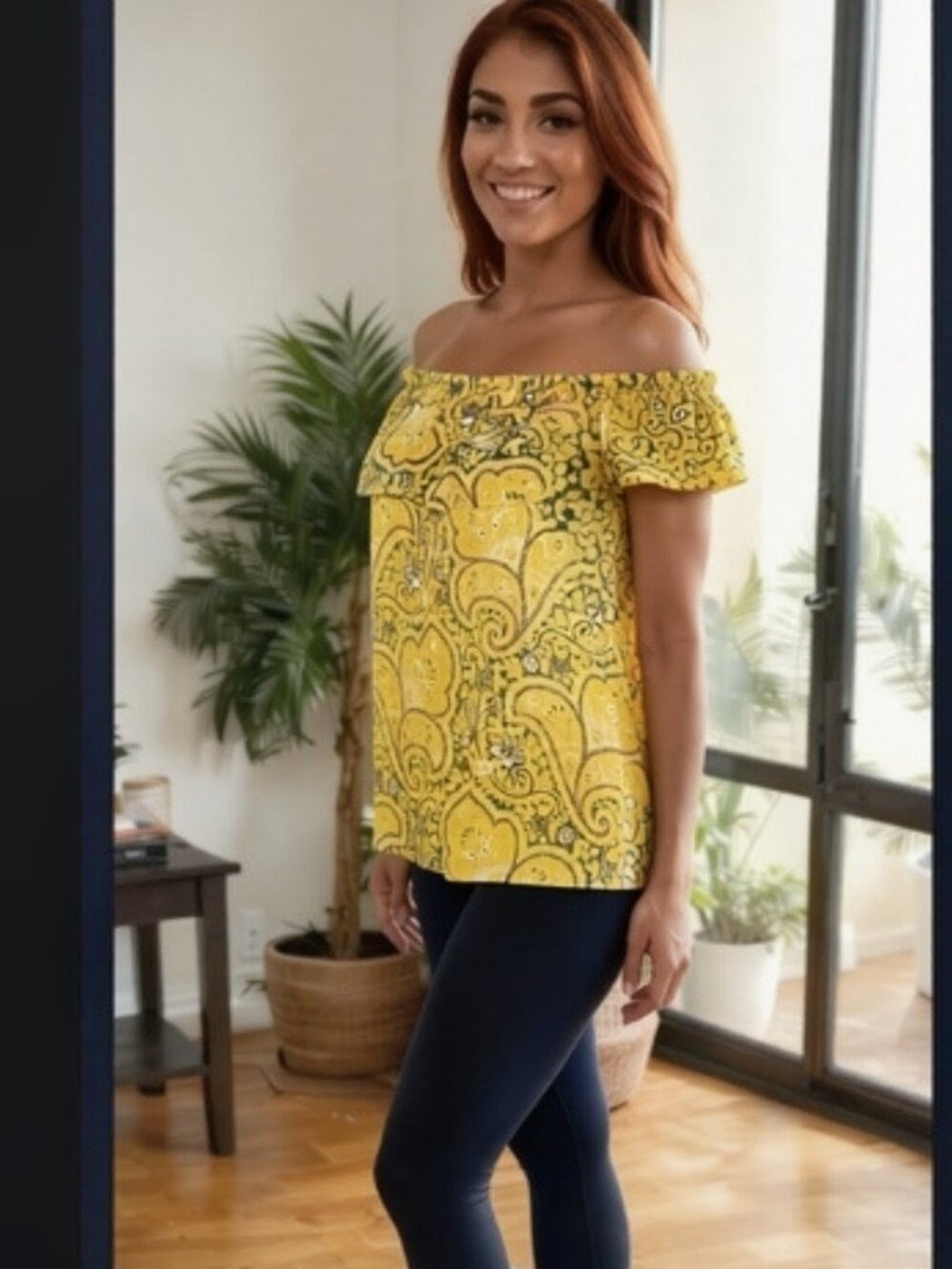 Breezy Yellow Cold Shoulder Top